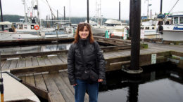 Melissa Cook on the Thorne Bay dock in Alaska.