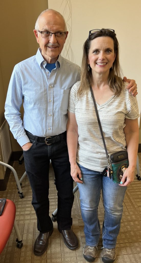 Eugene M. Gagliano and Melissa Cook pose for a photo at the Wyoming Writers conference in June 2022.