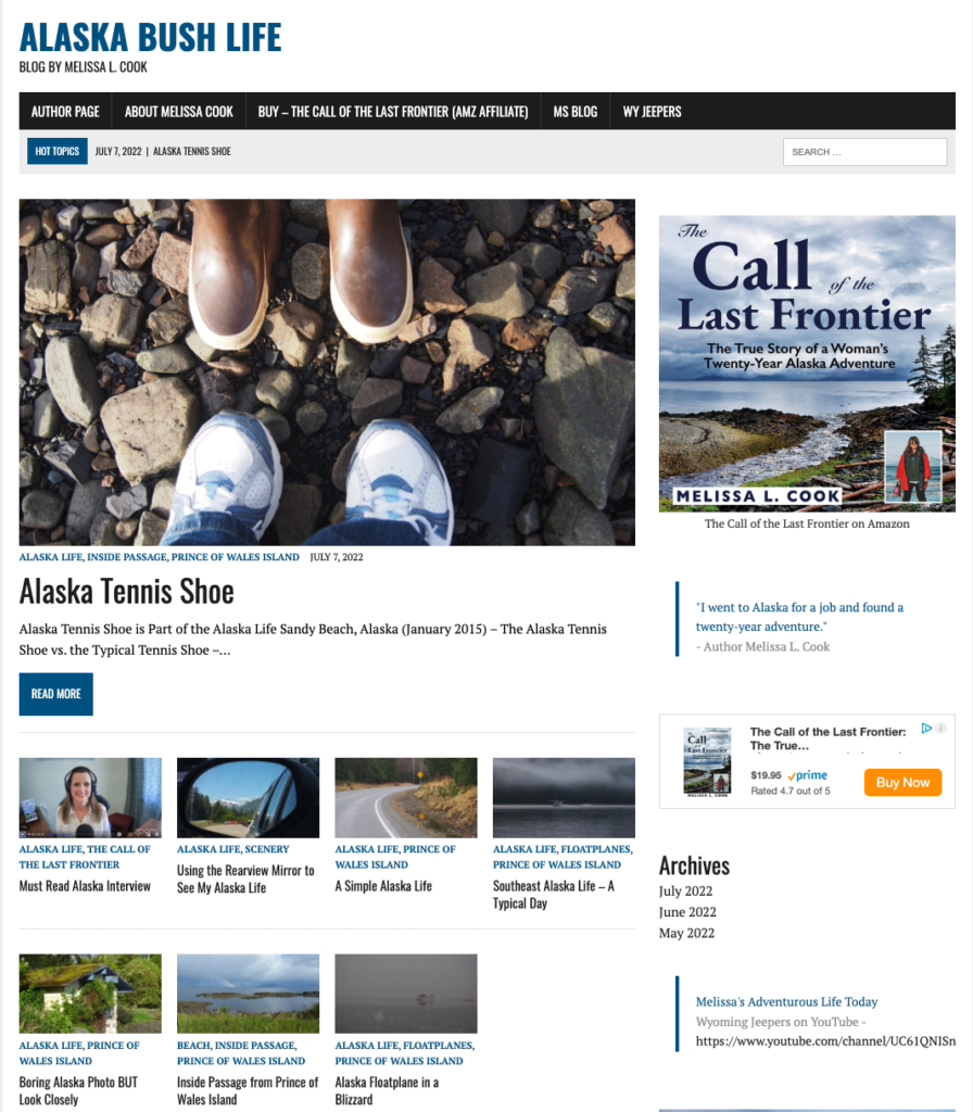 Alaska Bush Life blog front page