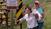 Elaine Flores catches Melissa Cook when she falls filming the Wyoming Jeepers