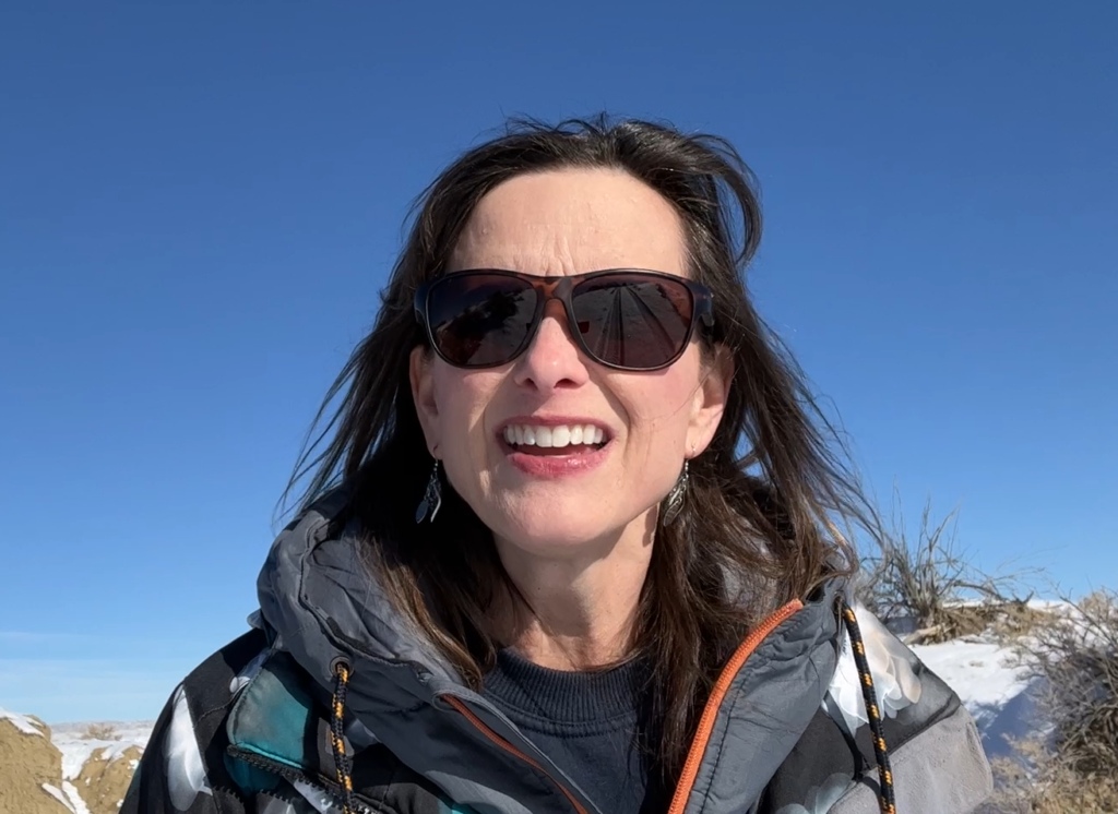 Melissa Cook in the badlands of Wyoming