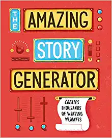 Red and yellow book cover for "The Amazing Story Generator"